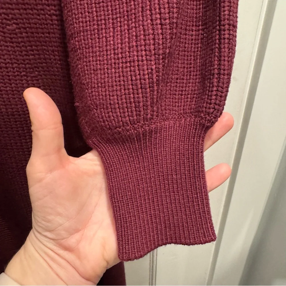 Staud Merlot Carnation Sweater‎ Knit Midi Dress Large Burgundy Designer Cozy - Picture 13 of 16